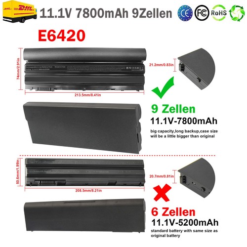 7800mah e6420 t54fj akku für - t54fj,